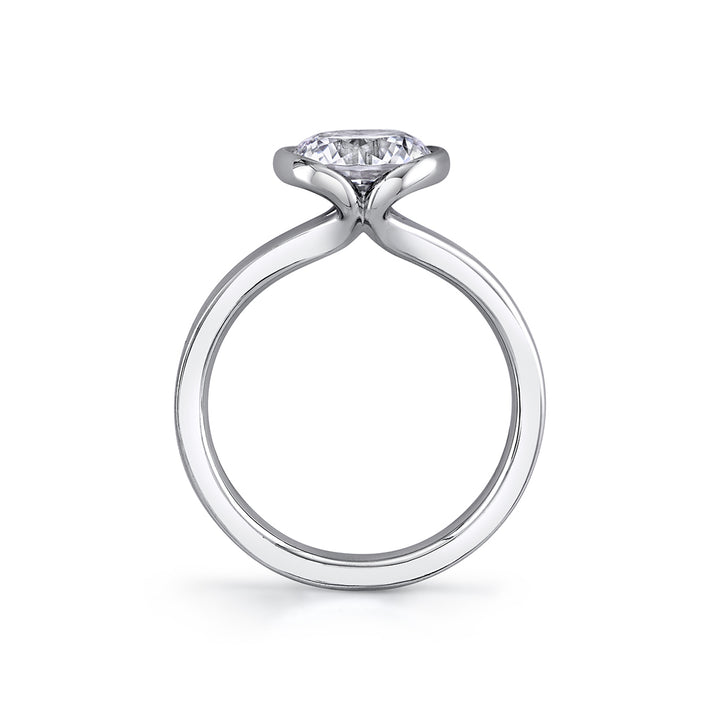 Shell Auranova Vista Half Bezel Solitaire Engagement Ring - Jaci