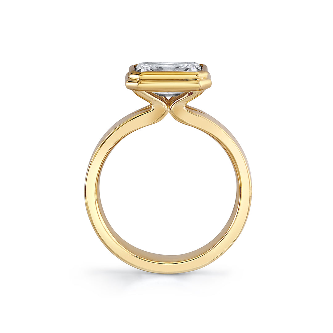 Auravie Flat Edge Bezel Solitaire Engagement Ring - Pippa