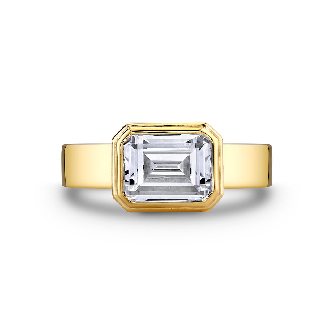 Auravie Flat Edge Bezel Solitaire Engagement Ring - Pippa