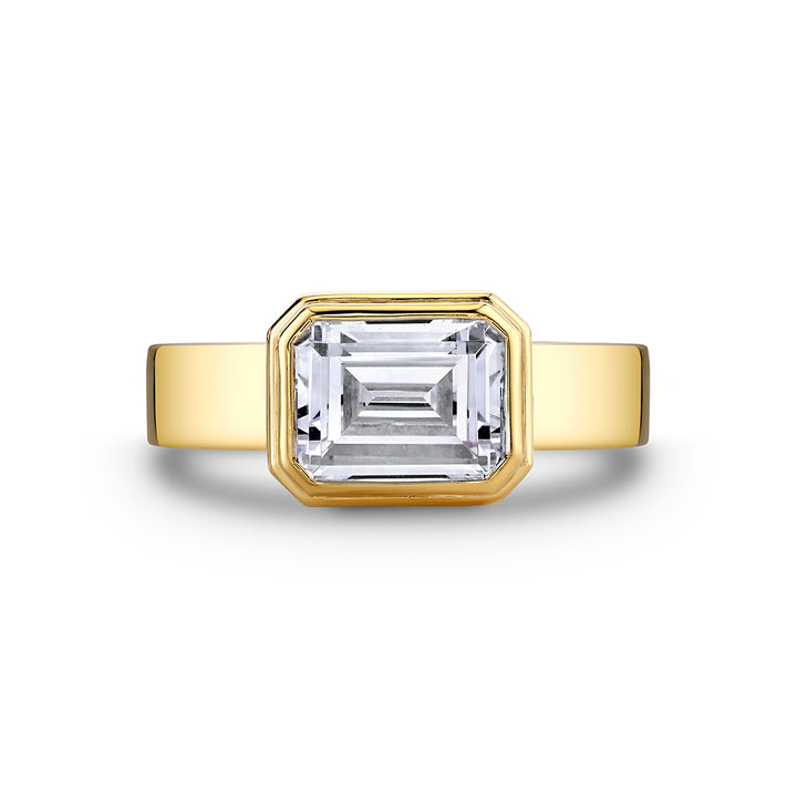 Auravie Flat Edge Bezel Solitaire Engagement Ring - Pippa