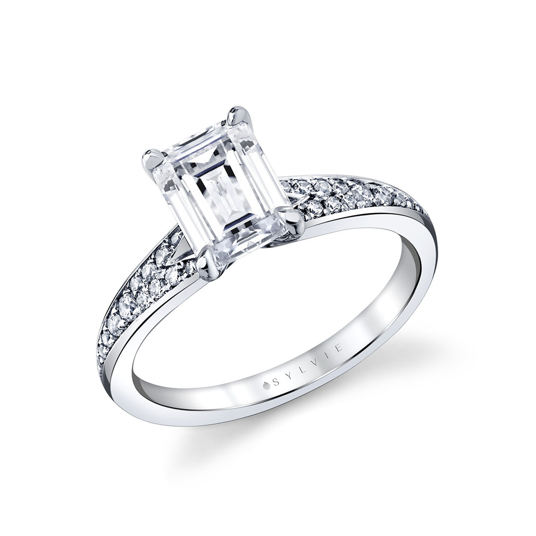 Auravie Channel Set Double Row Split Shank Engagement Ring - Skye