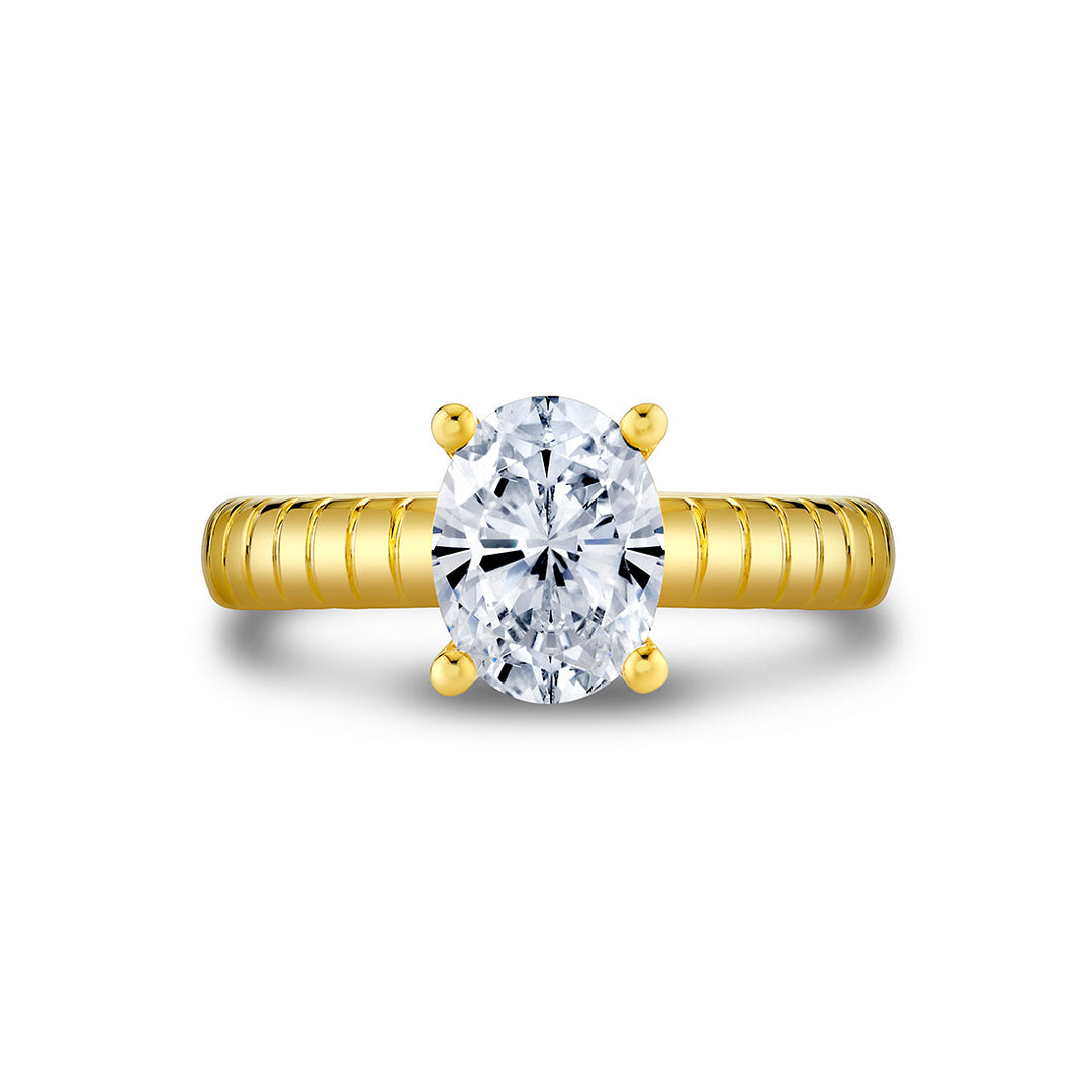 Auravie Engraved Solitaire Engagement Ring - Thalia