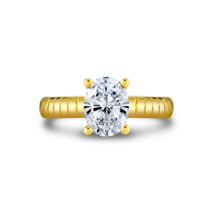 Auravie Engraved Solitaire Engagement Ring - Thalia