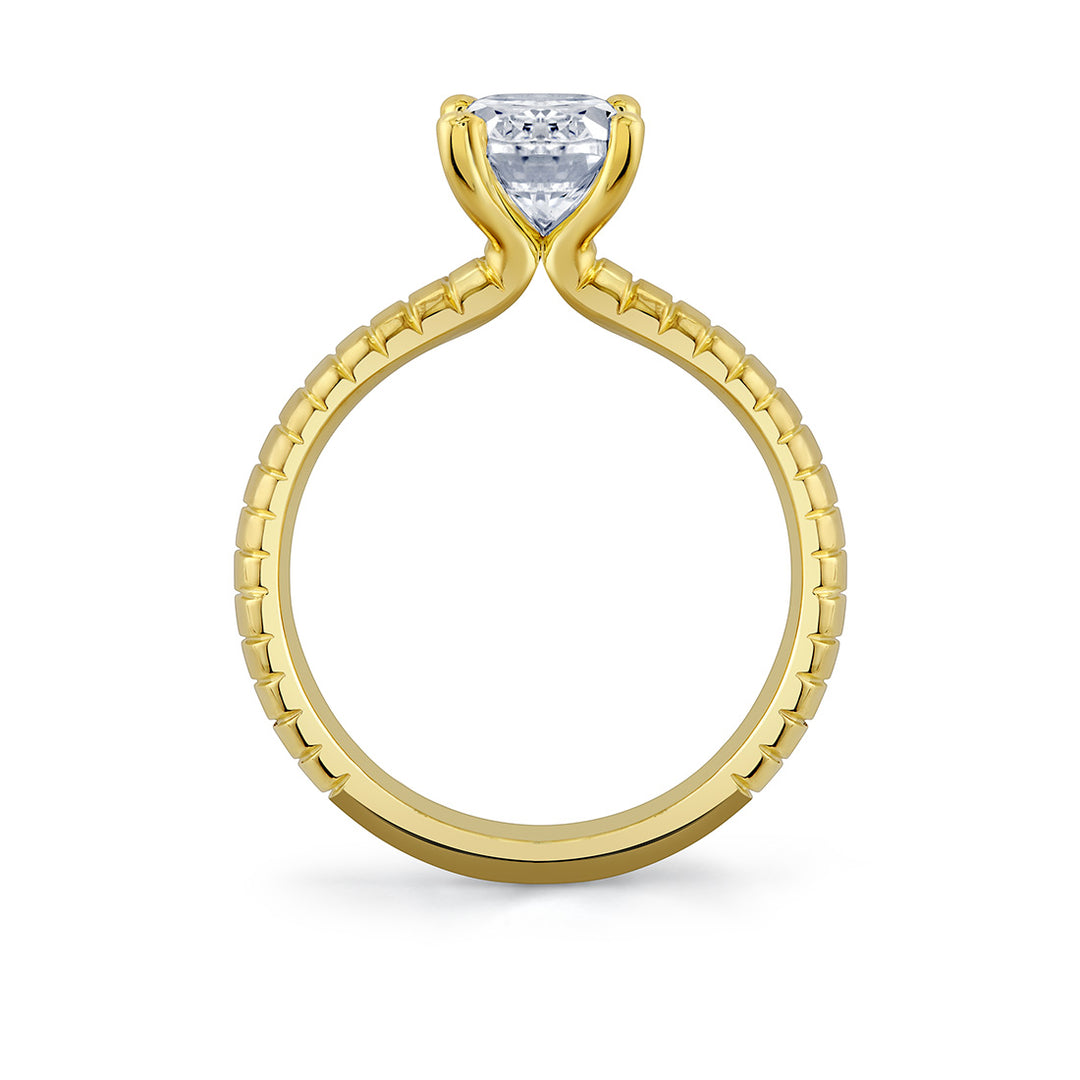 Auravie Engraved Solitaire Engagement Ring - Thalia
