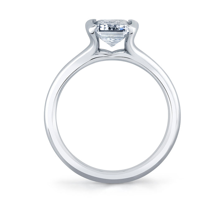 Shell Auranova Half Bezel Solitaire Engagement Ring - Delani