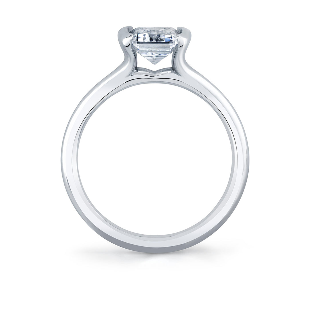 Shell Auranova Half Bezel Solitaire Engagement Ring - Delani