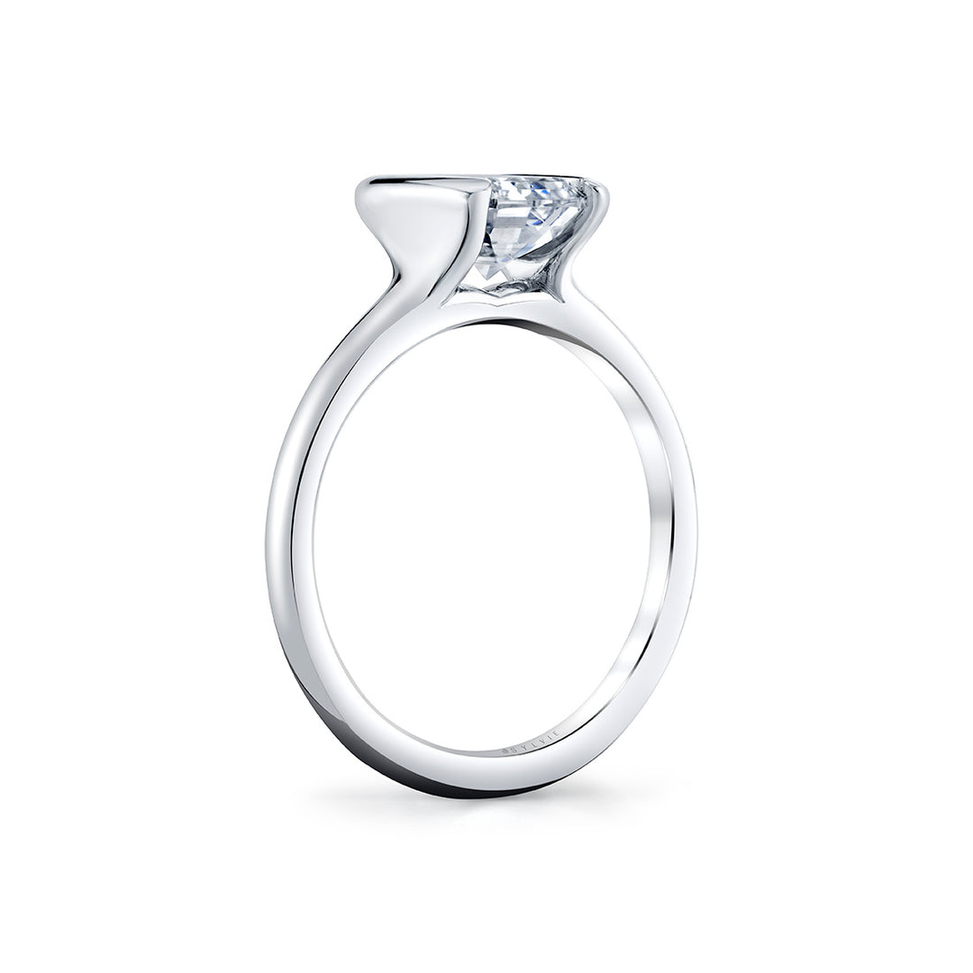 Shell Auranova Half Bezel Solitaire Engagement Ring - Delani