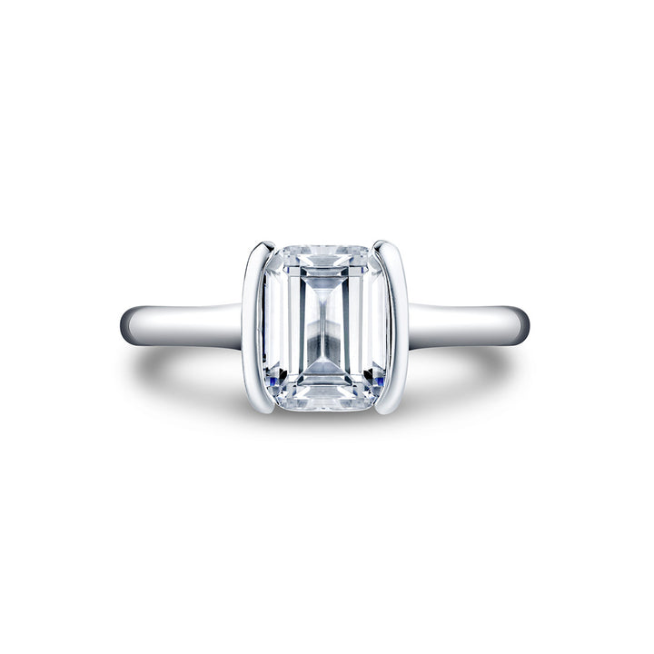 Shell Auranova Half Bezel Solitaire Engagement Ring - Delani