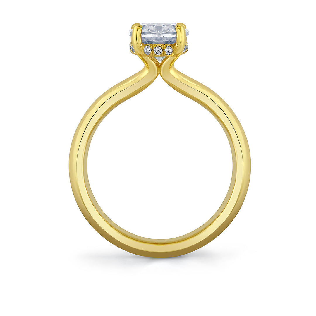 Oval Cut Solitaire Hidden Halo Engagement Ring - Briar