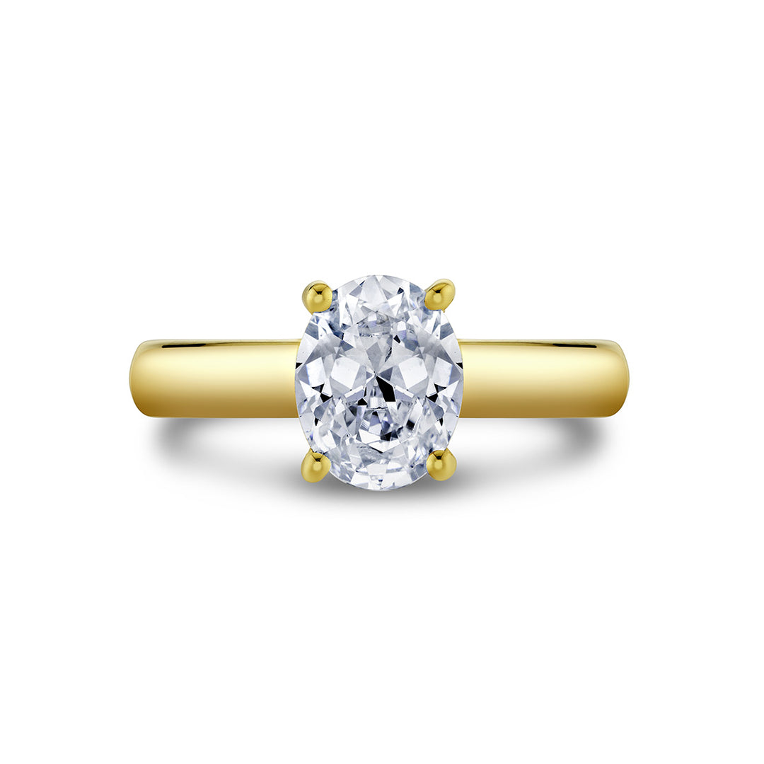 Oval Cut Solitaire Hidden Halo Engagement Ring - Briar