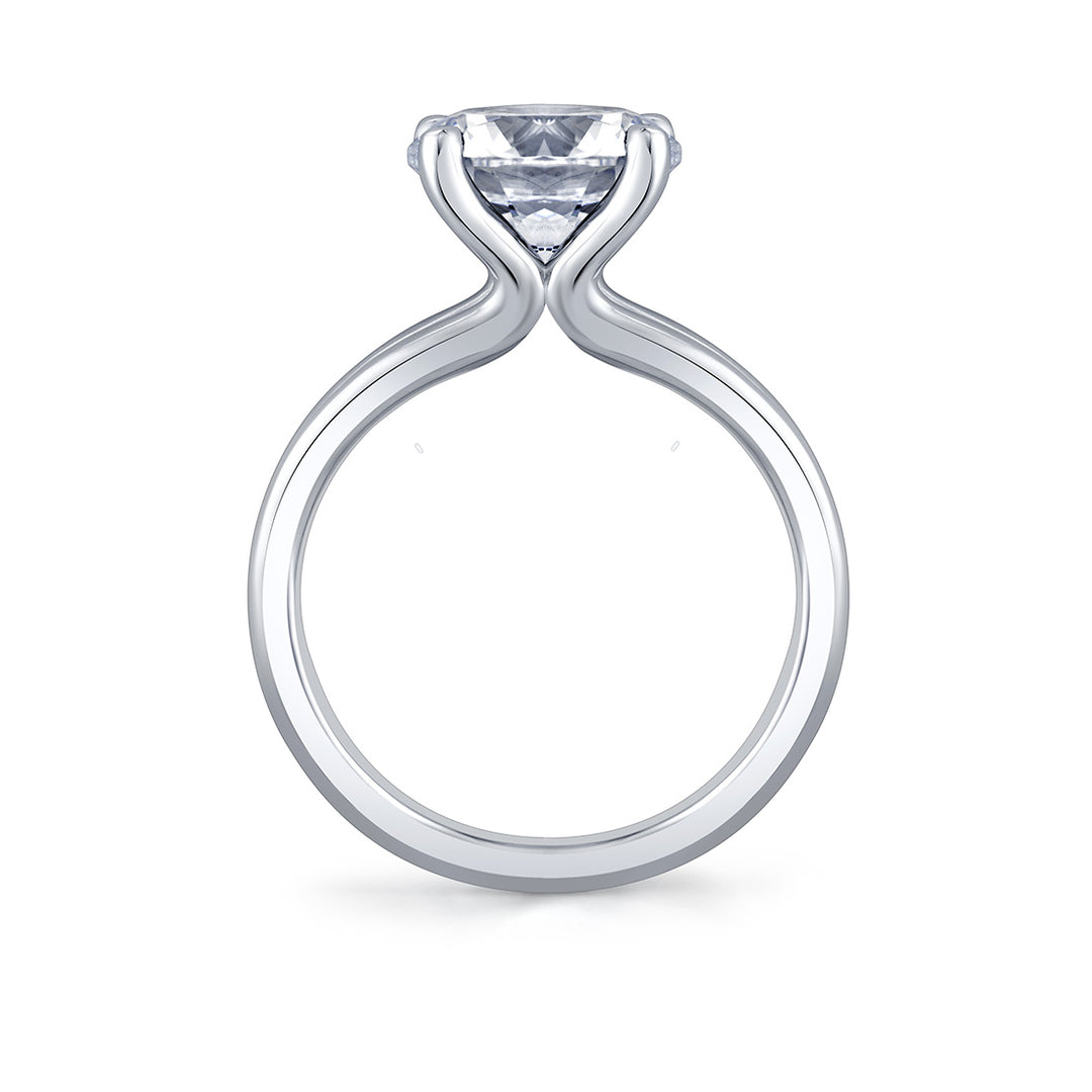 Round Cut Solitaire Split Shank Engagement Ring - Jovie