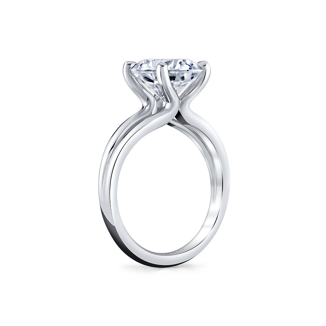Round Cut Solitaire Split Shank Engagement Ring - Jovie