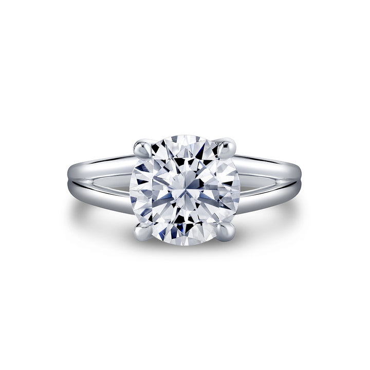 Round Cut Solitaire Split Shank Engagement Ring - Jovie