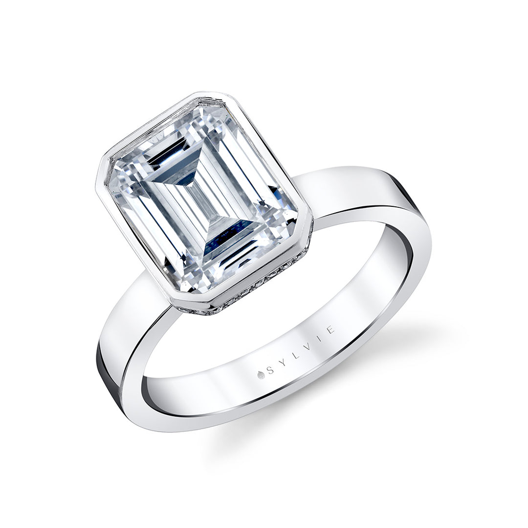Auravie Bezel Hidden Halo Engagement Ring - Jean
