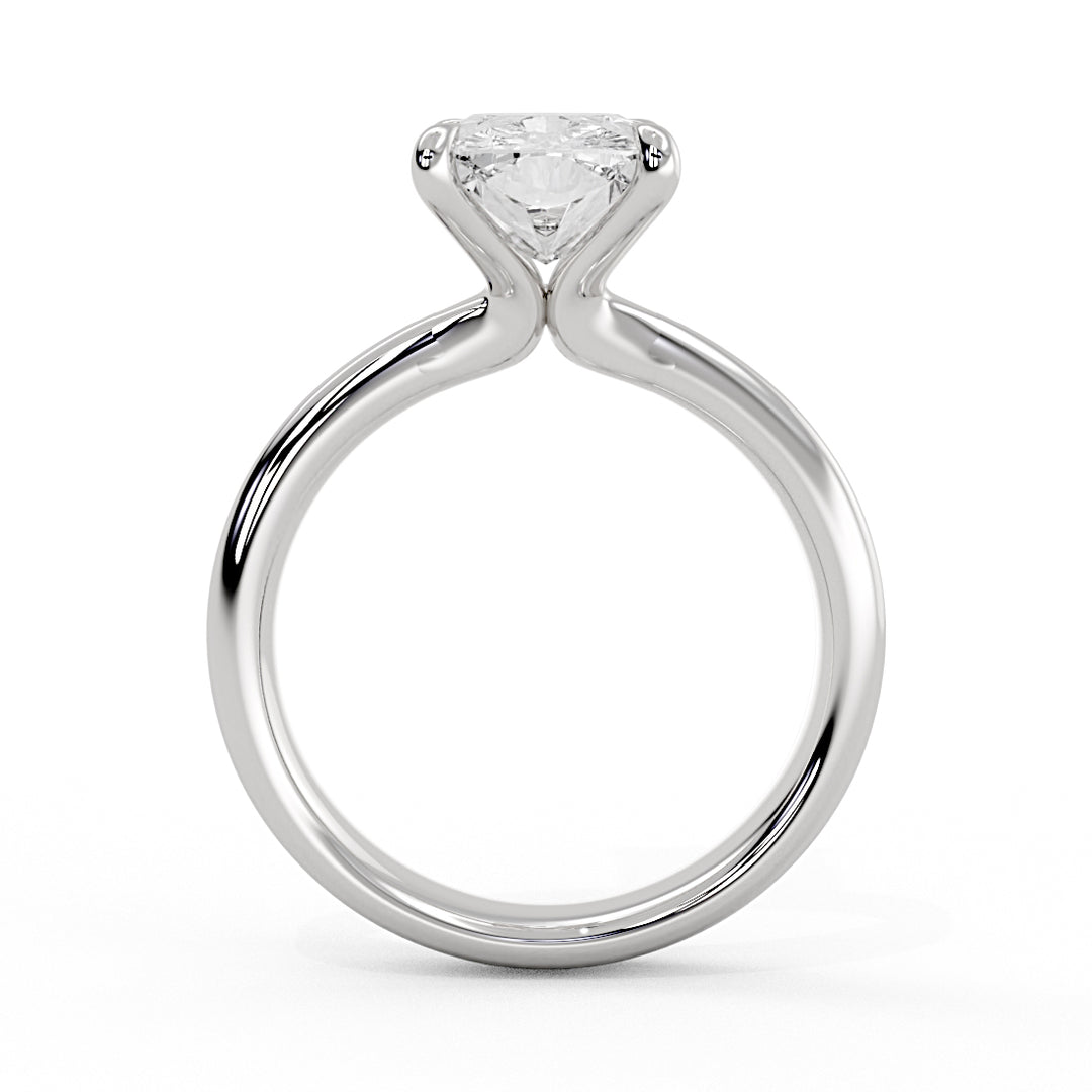 Cushion Cut Tapered Double Band Solitaire Engagement Ring - Calia