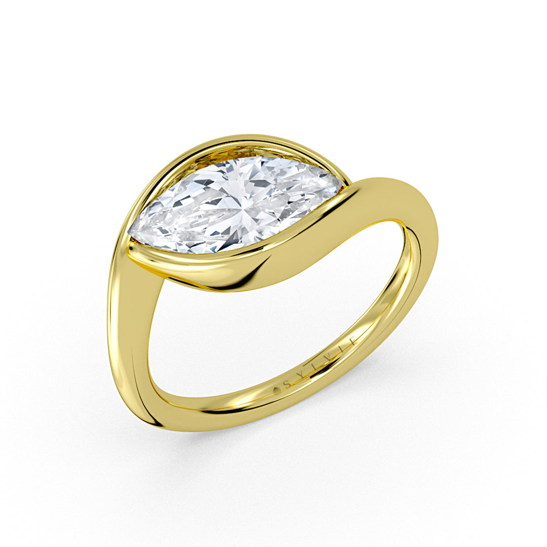 Auravie Marquise Bypass Solitaire Engagement Ring - Savannah