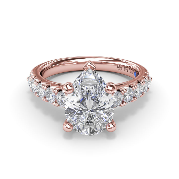 Handset Pear Diamond Engagement Ring
