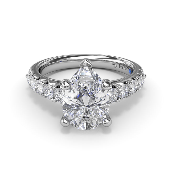Handset Pear Diamond Engagement Ring