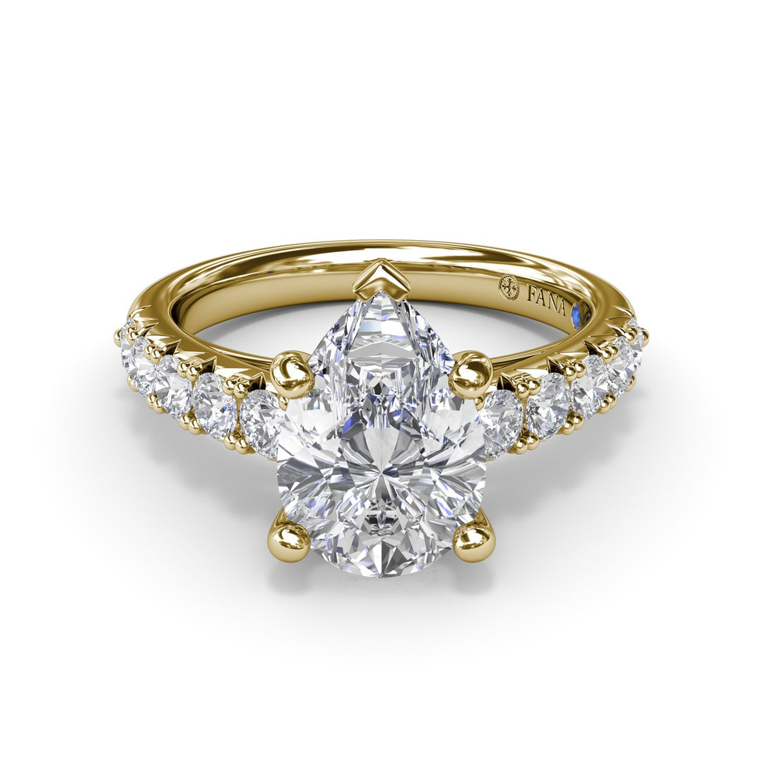 Handset Pear Diamond Engagement Ring
