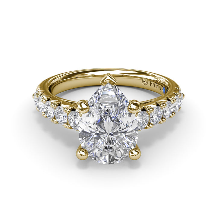 Handset Pear Diamond Engagement Ring