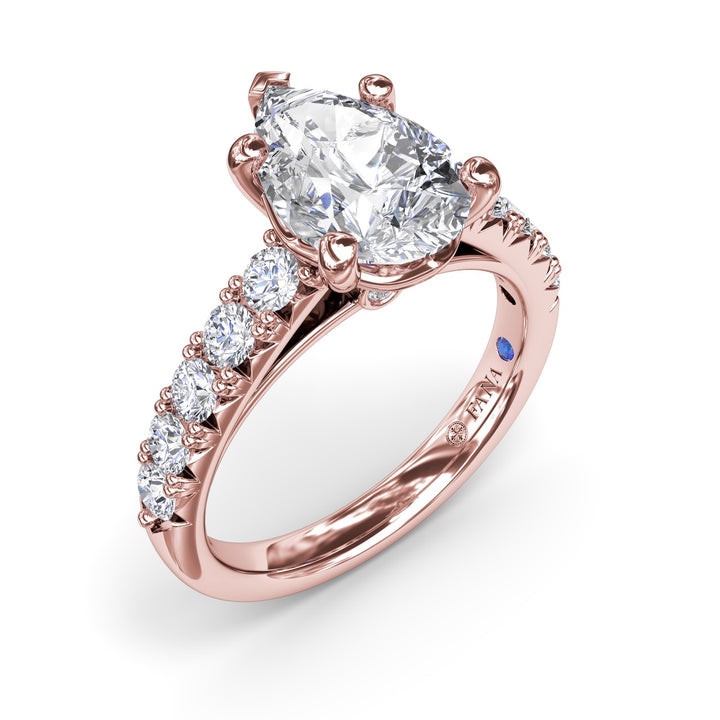Handset Pear Diamond Engagement Ring