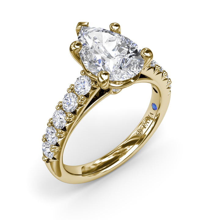 Handset Pear Diamond Engagement Ring