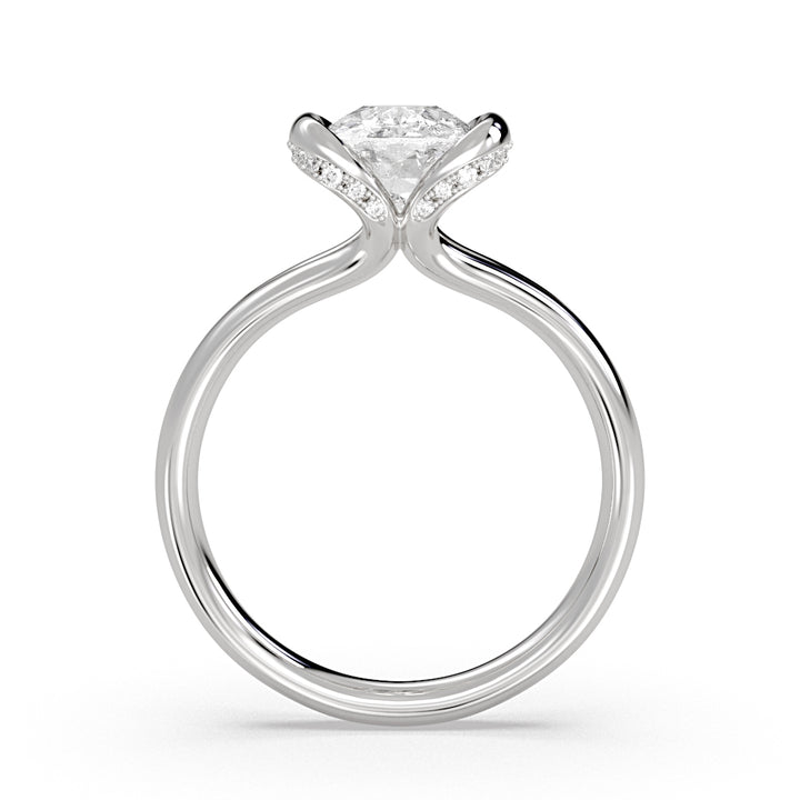 Shell Auranova Diamond Half Bezel Solitaire Engagement Ring - Adelaide
