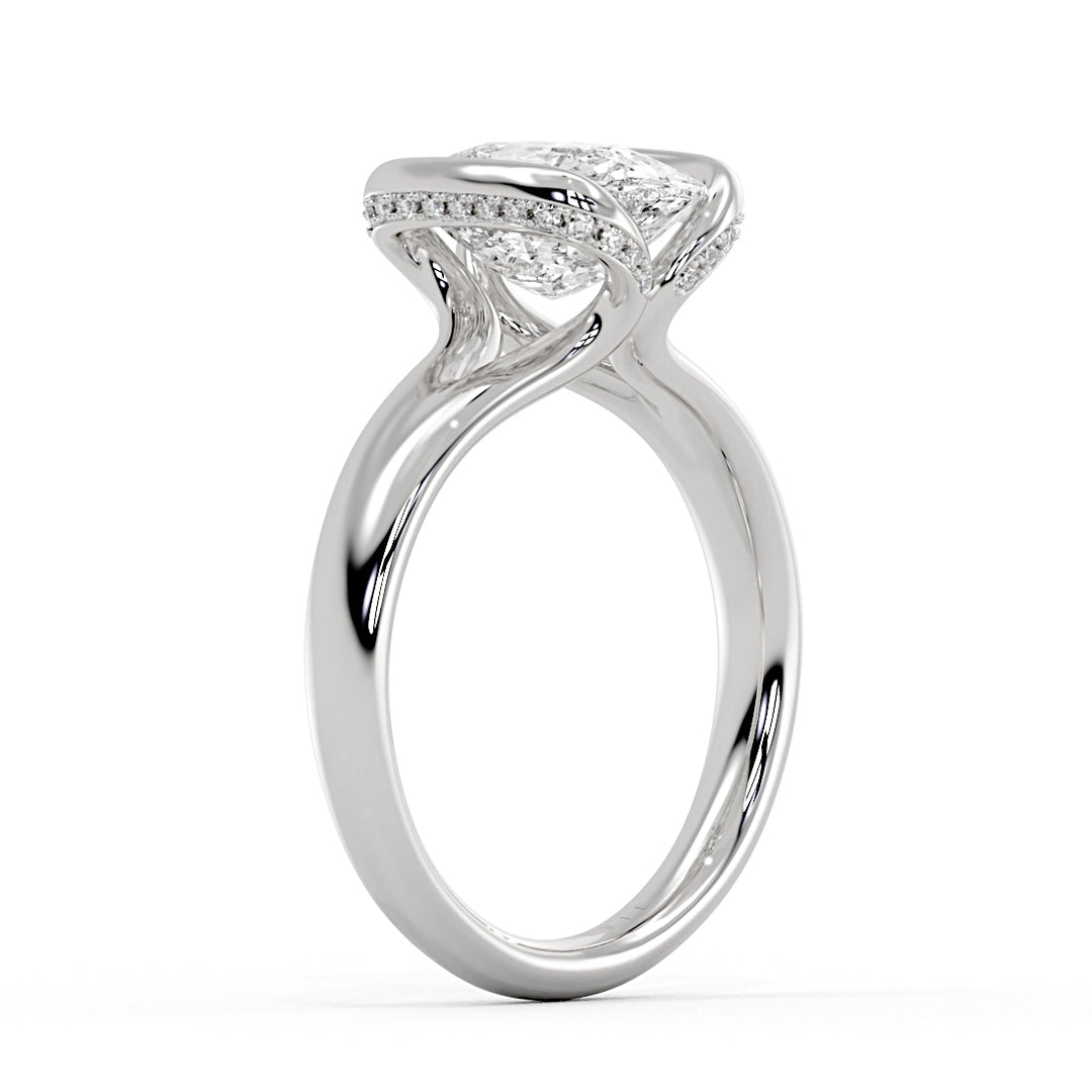 Shell Auranova Diamond Half Bezel Solitaire Engagement Ring - Adelaide
