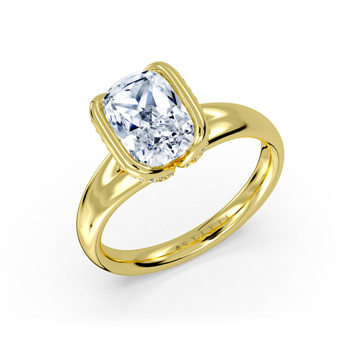 Shell Auranova Diamond Half Bezel Solitaire Engagement Ring - Adelaide