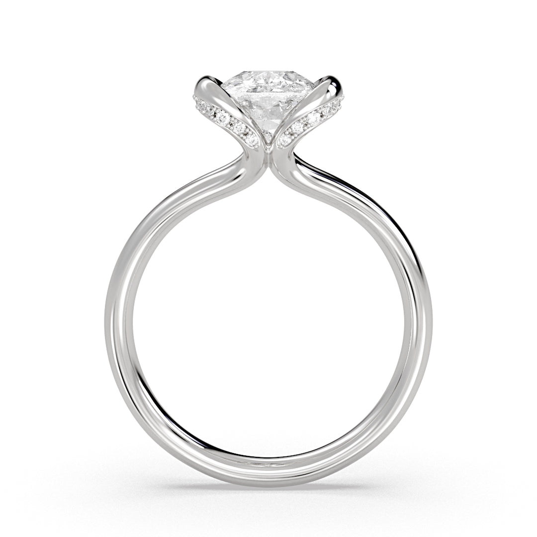 Shell Auranova Diamond Half Bezel Solitaire Engagement Ring - Adelaide