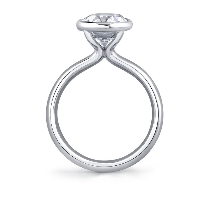 Oval Cut Bezel Solitaire Engagement Ring - Mavis