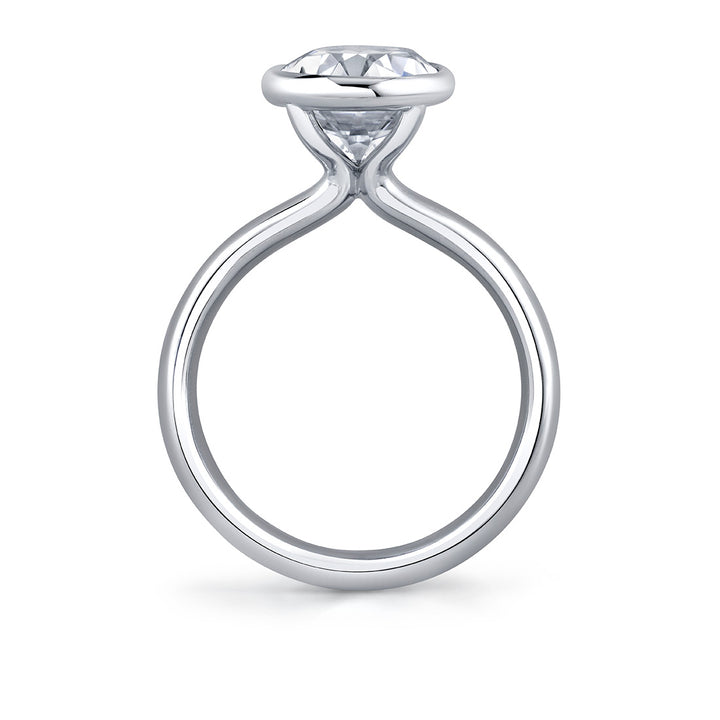 Oval Cut Bezel Solitaire Engagement Ring - Mavis