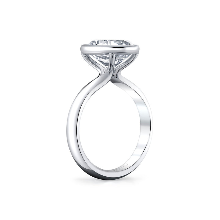 Oval Cut Bezel Solitaire Engagement Ring - Mavis