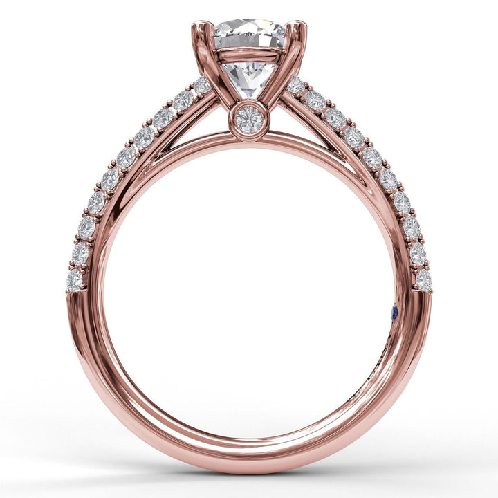 Double Row Diamond Engagement Ring