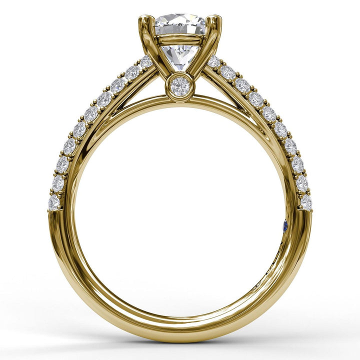 Double Row Diamond Engagement Ring