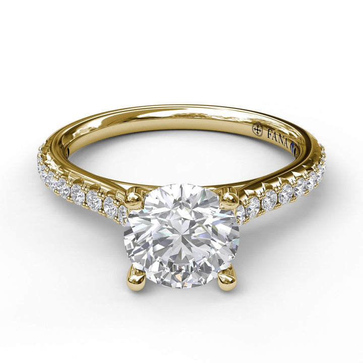 Delicate Classic Engagement Ring with Delicate Side Detail