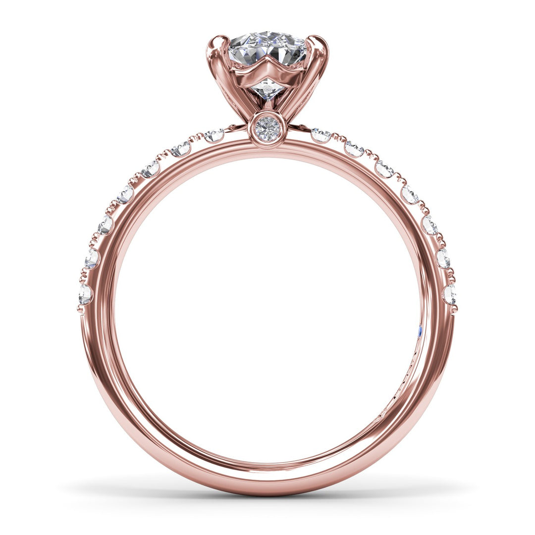 Classic Pave Pear Cut Engagement Ring