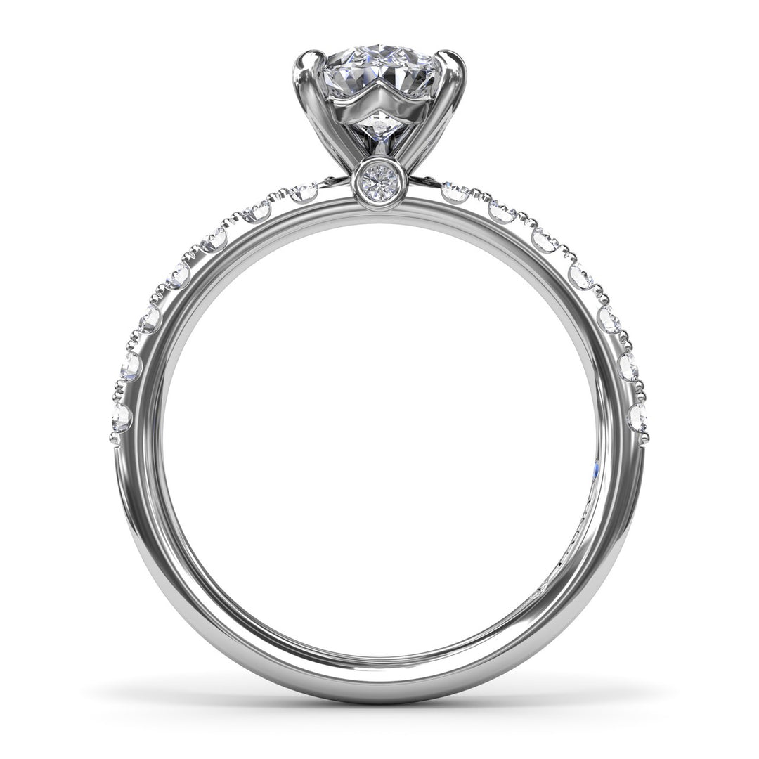 Classic Pave Pear Cut Engagement Ring