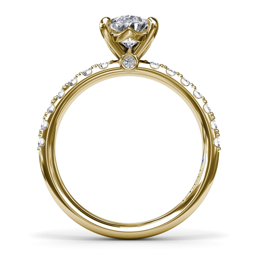 Classic Pave Pear Cut Engagement Ring