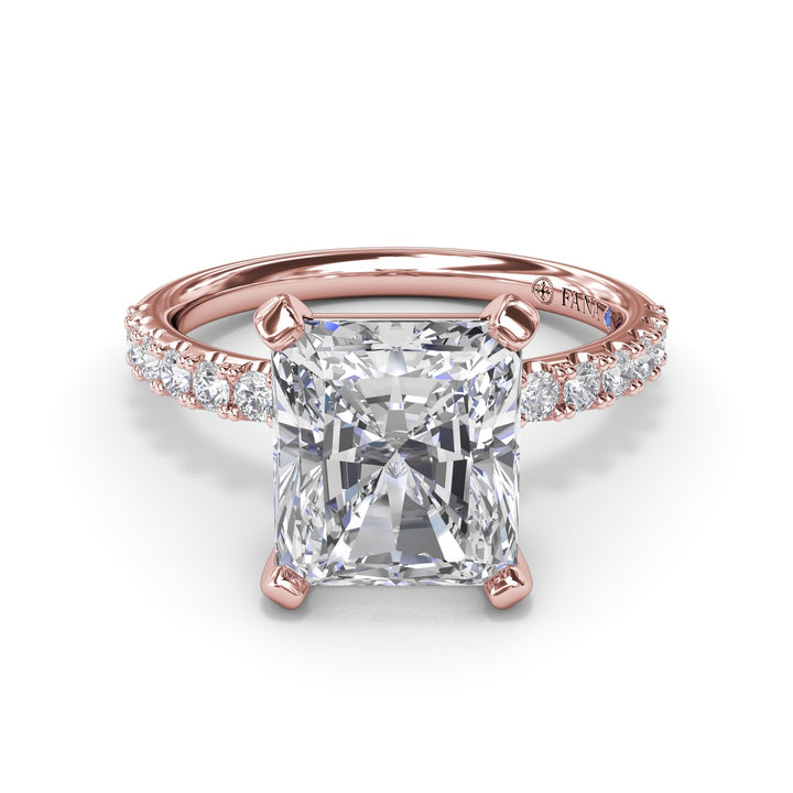 Classic Pave Radiant Cut Engagement Ring