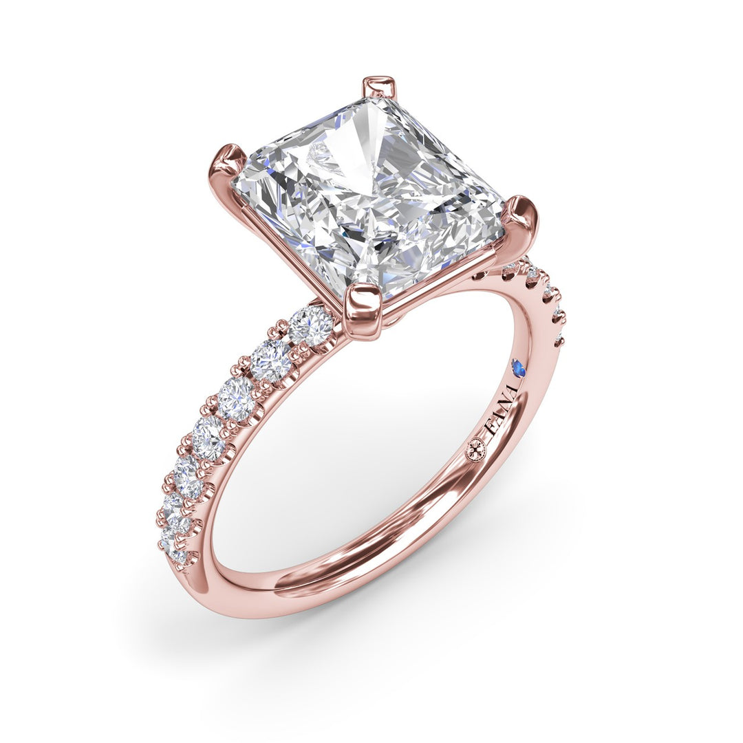 Classic Pave Radiant Cut Engagement Ring