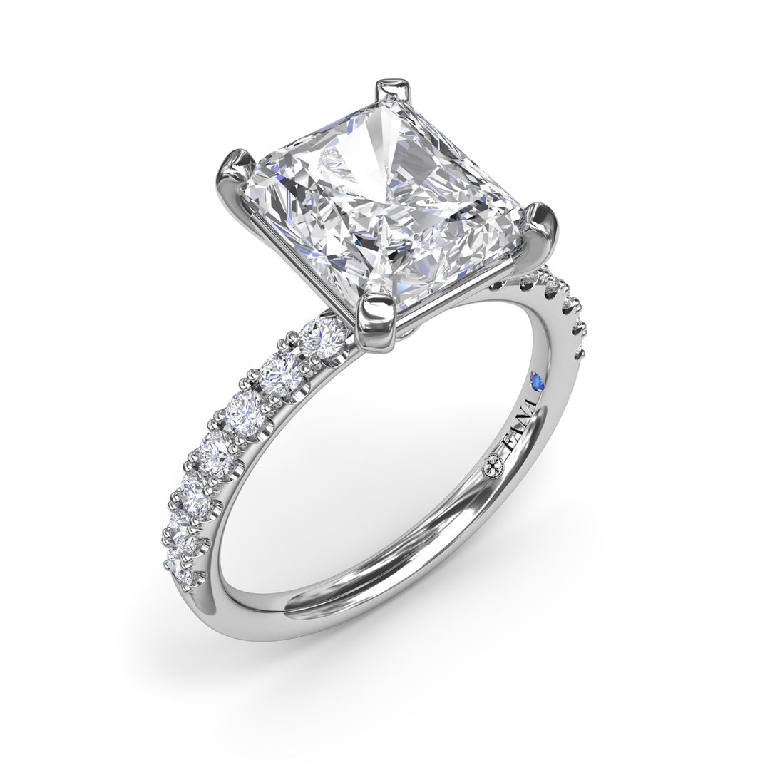 Classic Pave Radiant Cut Engagement Ring