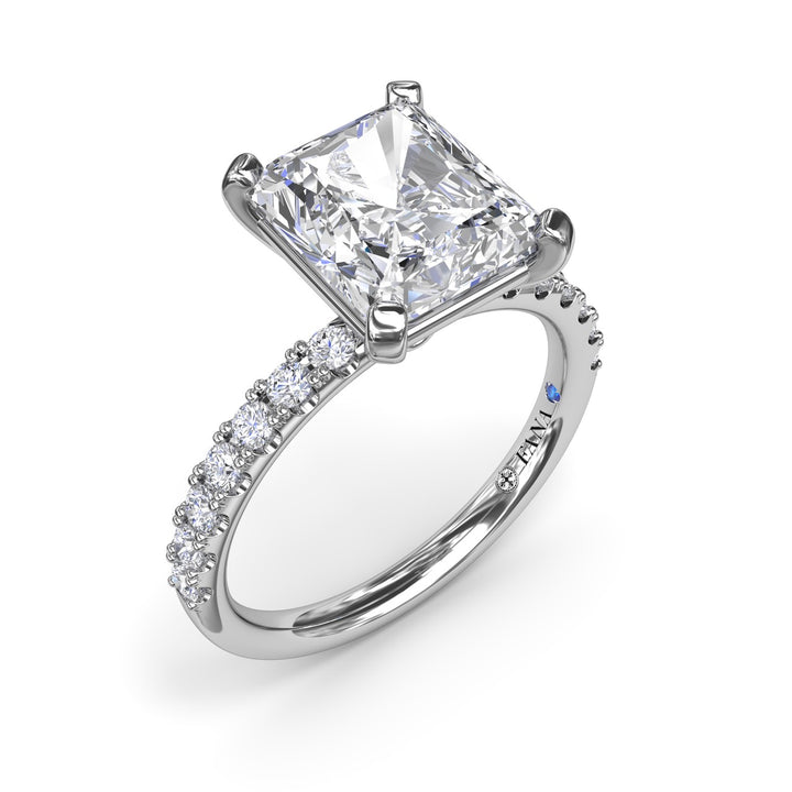 Classic Pave Radiant Cut Engagement Ring