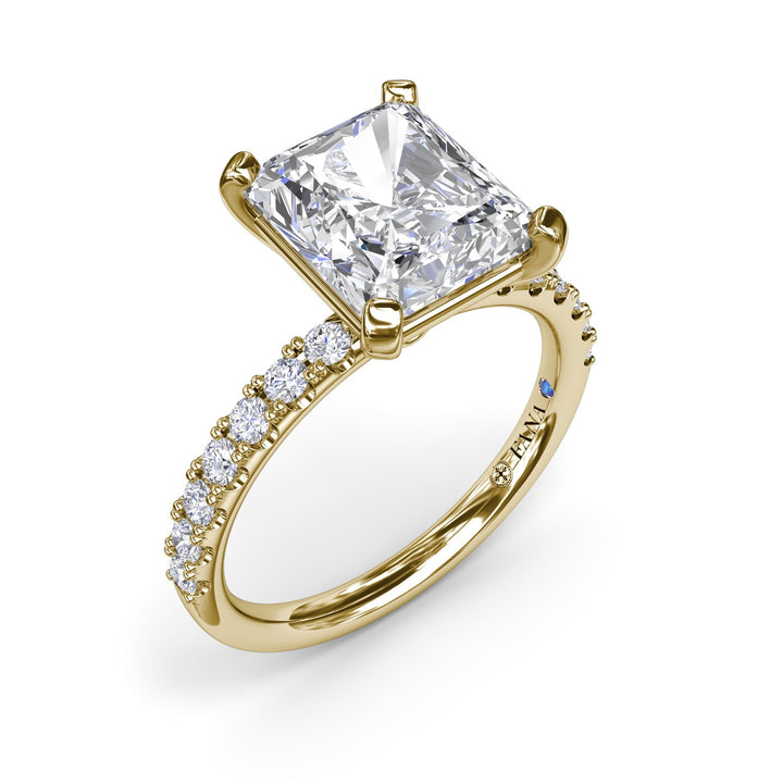 Classic Pave Radiant Cut Engagement Ring