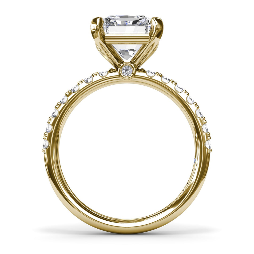 Classic Pave Radiant Cut Engagement Ring