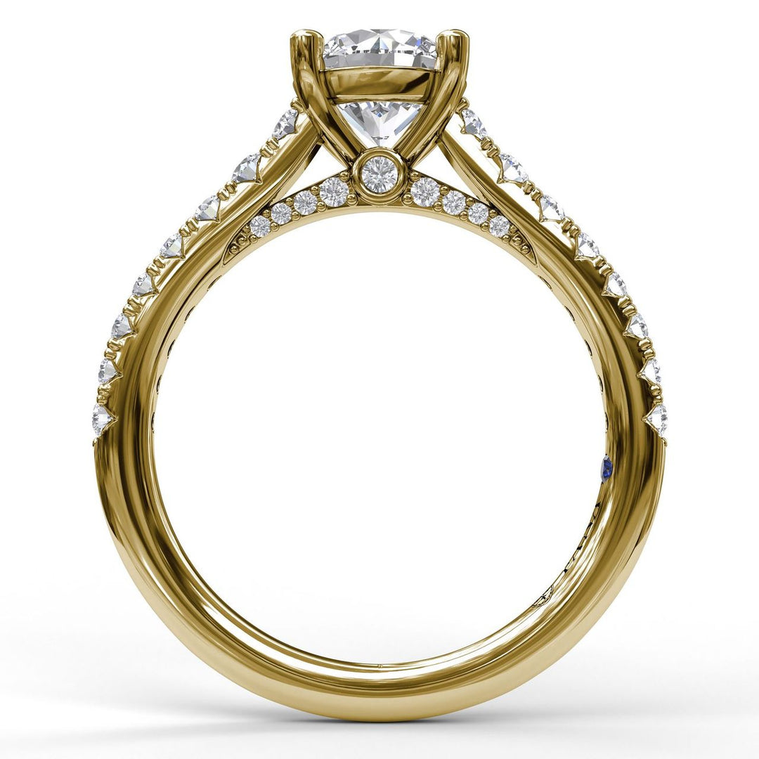 Delicate Classic Engagement Ring with Delicate Side Detail