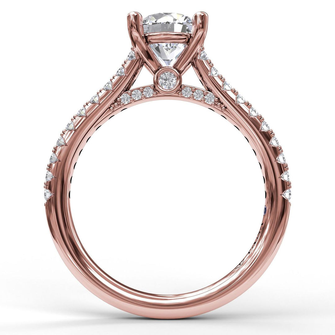 Classic Diamond Engagement Ring with Beautiful Side Detail