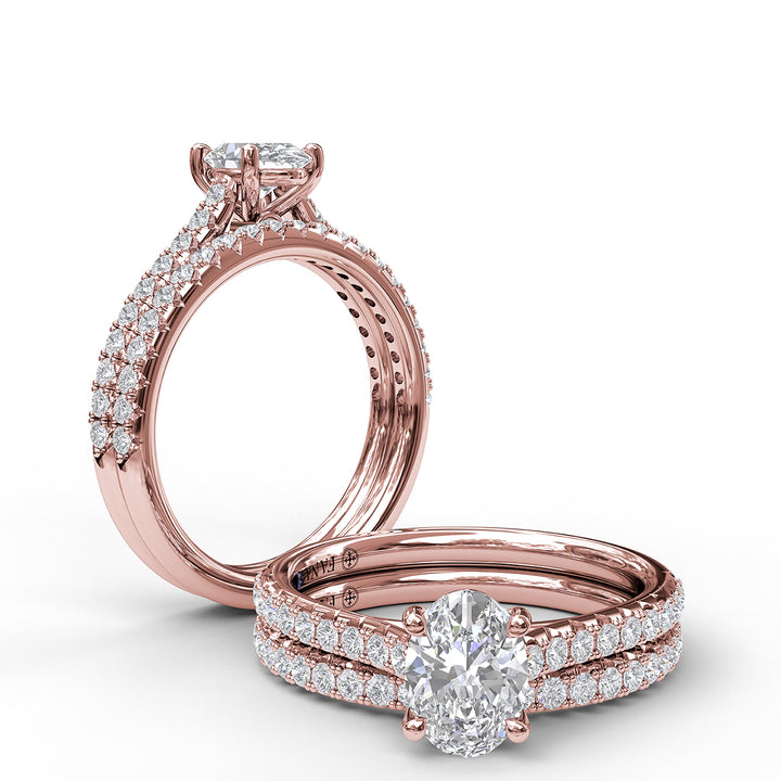 Classic Diamond Engagement Ring with Beautiful Side Detail