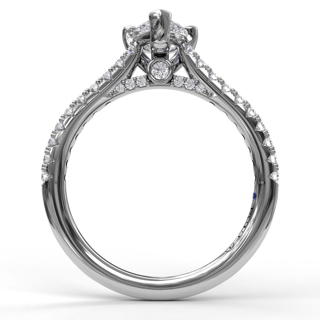 Classic Diamond Engagement Ring with Beautiful Side Detail