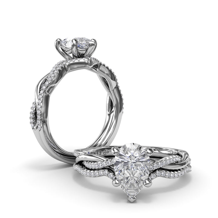 Gold And Diamond Twist Engagement Ring